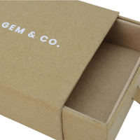 Boîte à bijoux rigide en papier kraft écologique imperméable avec logo personnalisé en gros, doublure en éponge pour bagues, boucles d'oreilles, colliers