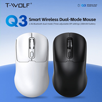 T-WOLF Q3 2.4G Mouse optik nirkabel BT isi ulang Mouse tanpa kabel portabel USB antarmuka 4 tombol 1200DPI PC komputer