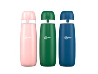 Bouteille d'eau sport à presser de 550 ml avec filtre à eau en carbone actif manuel, logo personnalisé, type vert, utilisation en extérieur, voiture, qualité alimentaire