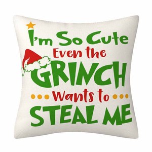Federe per Cuscini Decorative Personalizzate di Alta Qualità Serie Il Grinch <span class=keywords><strong>Buon</strong></span> <span class=keywords><strong>Natale</strong></span> per Arredo Casa, Hotel e Ospedale - Product Image 3