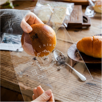 Sacs en plastique transparents personnalisés en gros, imprimés en Bopp/PET/PE, autocollants, petits sacs pour pain, biscuits, emballage plastique, sac Opp