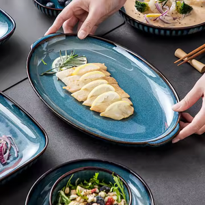 Hot-selling .luxury Blue Striped Ceramic Tableware <b>Set</b> Can Be Used As a Gift Decoration for Home Parties - Product Image 5