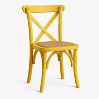Chaise en bois rustique MULIGNA Industrial Bistro Bentwood pour événements, fêtes d'anniversaire, location, enfants, dossier croisé, pour hôtel, salon, école