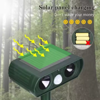 Répulsif Solaire Ultrasonique Professionnel Puissant et Efficace pour Animaux, Étanche, à LED Clignotante, pour une Large Gamme d'Animaux