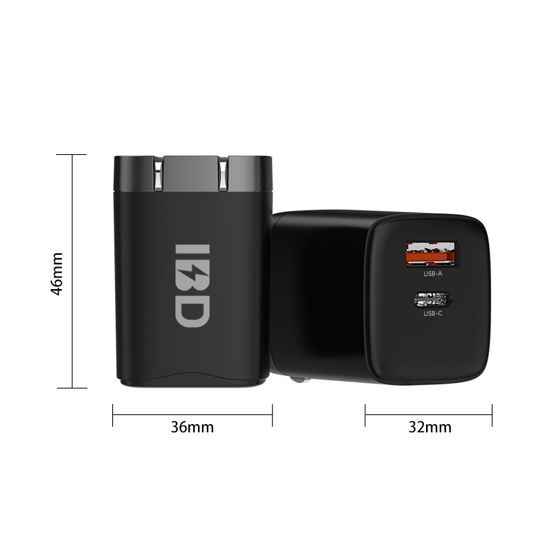 Black 1U1C20W Fast Charger