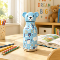 Tasse isotherme en acier inoxydable pour femme avec paille, motif ours polaire, portable pour le camping et les activités de plein air
