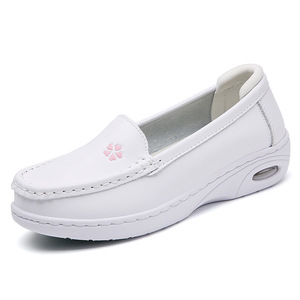 Women Slip On White <b>Nursing</b> <b>Shoes</b> Leather Upper Air Cushion Sole Comfort Hospital Working Footwear - Product Image 6