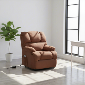 <span class=keywords><strong>Fauteuil</strong></span> inclinable motorisé moderne surdimensionné en tissu, grand <span class=keywords><strong>fauteuil</strong></span> avec fonction massage extensible et structure métallique - Product Image 1