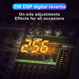 GT12数字256效果放大器混频器12通道专业音频混频器，带放大器800W * 2电源控制台 - Product Image 3