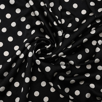 Tissu en satin de chiffon à pois classiques 100% polyester, non transparent, imprimé à pois noirs, lisse, vêtements, accessoires de mariage pour filles
