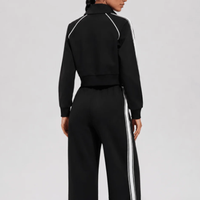 Veste zippée personnalisée pour femme, style sport, course en plein air, silhouette athlétique, vêtements de sport, tenue décontractée, mode, exercice, fitness