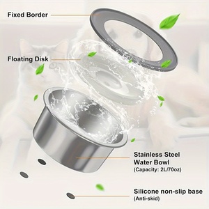 Bebedero <span class=keywords><strong>para</strong></span> <span class=keywords><strong>Perros</strong></span> Antiderrames de 70oz, Acero Inoxidable, con Disco Flotante Antisalpicaduras <span class=keywords><strong>para</strong></span> <span class=keywords><strong>Perros</strong></span> Grandes - Product Image 3
