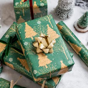 MAYPLUSS Green Kraft Christmas <b>Wrapping</b> <b>Paper</b> 17Inch X 33Feet Recyclable Matte Holiday Gift Wrap - Product Image 3