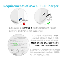 Câble de charge en nylon tressé USB-C Type C PD pour Microsoft Surface Pro 7 6 5 Go 3 2 1 ordinateur portable 4/3/2/1 chargeur câble d'alimentation