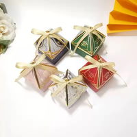 Boîte à dragées personnalisée en forme de pagode avec ruban, boîte cadeau pour bonbons et chocolats, pour décorations de fête