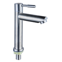 Robinet de lavabo en acier inoxydable 304, robinet d'eau froide simple, robinet à poignée unique, robinet de lavabo de salle de bain