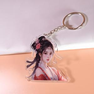 Toptan akrilik Charm kamera anahtarlık karikatür Anime figürü özel herhangi bir Logo akrilik Charm anahtarlıklar