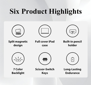 Xách tay bàn phím không dây = không dây BT Tablet bàn phím trường hợp đối với iPad Pro Pro iPad không khí 12.9 inch cảm ứng ma thuật Pad - Product Image 3