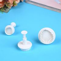 3 Stks/set 3D Fondant Cakevorm Gereedschappen Blauw Grote Beroemde Sea Shell Vorm Bakvormen Sugarcraft Mold Cookies Cutter Cake Tool