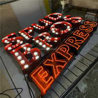 Letrero de Metal 3D Personalizado con Bombillas LED para Publicidad Interior y Exterior, Decoración de Centros Comerciales y Parques, Letreros Flexibles de Neón