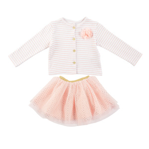 Nueva llegada de diseño de verano lindo 3 meses bebé niña vestidos de fiesta 3 piezas 100% algodón bebé vestido de las <span class=keywords><strong>niñas</strong></span> - Product Image 2