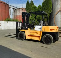 Forklift Bekas Terlaris TCM FD70 7 Ton Diesel Internal Combustion 4WD Ban Solid Mesin Isuzu Pengangkat Hidrolik