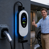 Station de recharge pour voitures électriques, chargeur mural EV, 22 kW, 11 kW, 3 phases, EVSE portable avec application intelligente, 6 m, certifié CE