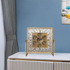 Cổ Màu Đen 16.5 Inch Kim Loại Mộc Mạc Bảng Đồng Hồ Cổ Điển <span class=keywords><strong>Mantel</strong></span> Bánh Đồng Hồ Với Di Chuyển Bánh Răng Cho Nhà Và Văn Phòng Trang Trí Nội Thất - Product Image 6