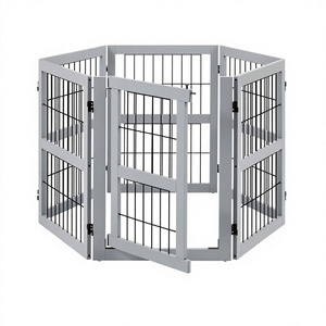 Barrière bon marché de haute qualité pour animaux de compagnie clôture pour animaux de compagnie clôture de sécurité intérieure jeu à la maison pour bébé clôture en bois massif pour tout-petits porte pour animaux de compagnie - Product Image 3