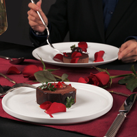 Assiettes de Dîner en Céramique Blanches de Luxe pour Hôtels et Traiteurs, Haute Qualité, 5-14 Pouces, Assiettes Rondes en Céramique pour Mariages, Lots d'Assiettes