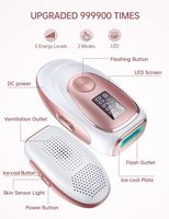 Sistem Penghilang Bulu IPL Ice Corded Tahan Lama 999.999 Kali Berkedip Depilator Pulsa Laser Epilator Warna Kustom
