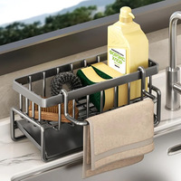 Égouttoir multifonctionnel de cuisine moderne Skylark avec évier, rangement pour détergent à vaisselle, conception en fil d'acier pour plan de travail