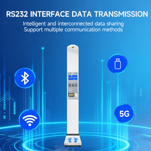 جهاز قياس الوزن والطول يعمل بالعملات المعدنية مع وظيفة اختيارية لقياس مؤشر كتلة الجسم، شاشة عرض، بث صوتي وطابعة - Product Image 3