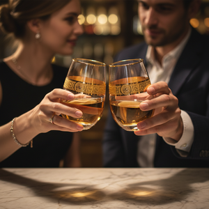 Set di vetro di lusso con bordo in oro <span class=keywords><strong>e</strong></span> argento elegante bicchiere di <span class=keywords><strong>vino</strong></span> <span class=keywords><strong>e</strong></span> <span class=keywords><strong>acqua</strong></span> in cristallo senza piombo per uso di nozze <span class=keywords><strong>e</strong></span> banchetti - Product Image 5