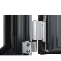 Fenêtre à battant moderne en alliage d'aluminium avec double vitrage trempé, isolation thermique et écran en acier inoxydable, échantillon d'angle