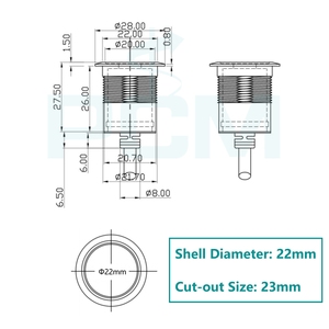 Nhôm 10gbps USB3.1 Loại C Nam đến Nữ Bảng điều khiển tròn gắn kết cáp cho tủ công nghiệp khung gầm gắn kết, USB-C Gen1 100W AUX - Product Image 5