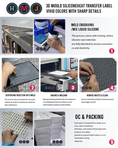 Оптовая продажа нашивок HMJ с индивидуальным 3D-логотипом из силикона, термотрансферных, резиновых, для пришивания на футболки и одежду - Product Image 2