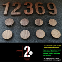 Aksesoris Jam DIY Angka Jam Digital Kayu Walnut Hitam Perekat Sendiri Angka Arab Kayu