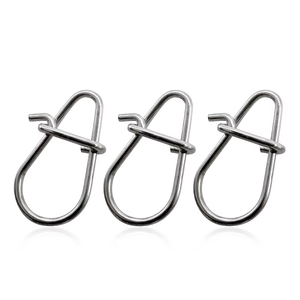Mousqueton de pêche en acier inoxydable Double verrouillage manivelle appât snap ressort crochet connecteur pêche Snap Pin accessoires - Product Image 1