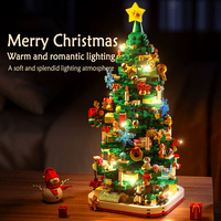 Prix de gros : Ensemble de blocs de construction Lumière du Nouvel An et Arbre de Noël, Briques de décoration pour chambre à thème neigeux, Jouet, Cadeau d'anniversaire et de Noël