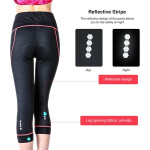 Popular negro damas montar en bicicleta pantalones cortos de ropa de bicicleta acolchado <span class=keywords><strong>mujer</strong></span> ciclismo medias - Product Image 5