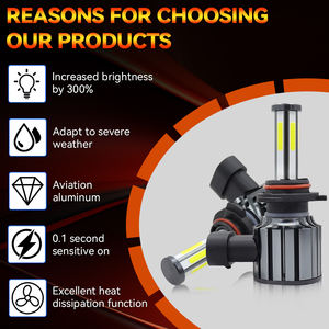 Nouvelle ampoule de phare COB de remplacement, faisceau haut/bas H4 H7 H11 9005 9006 9012 H13 60W 12V 10000 Lumens 6000K, ajustement universel - Product Image 6