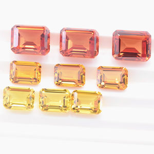 실험실에서 재배한 옐로우 사파이어 21 #   보석 제작용 팔각형 스텝 컷 합성 커런덤 스톤 - Product Image 4