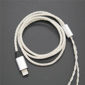 สายหูฟังแบบ Lightning พร้อมไมโครโฟน สายสัญญาณเสียง MMCX ชุบเงิน สำหรับอุปกรณ์ Apple - Product Image 2
