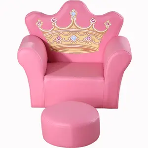 Uropean-Silla de seda asequible con forma de corona para niños, asiento del Tesoro, sofá de princesa