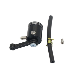 Réservoir de <span class=keywords><strong>liquide</strong></span> de <span class=keywords><strong>frein</strong></span> et d'embrayage pour moto en aluminium CNC, réservoir d'huile universel avec tuyau et vis, orange - Product Image 3