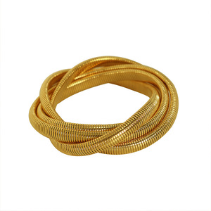 Pulsera de Cuatro Capas Estilo Europeo y Americano, Chapada en Oro de 18K, Unisex, Elástica, Diseño Minimalista de Lujo - Product Image 5