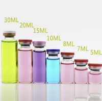 5ml 6ml 8ml 10ml 12ml 15ml 20ml 30ml flacon en verre d'injection transparent ambre et bouchon rabattable petites bouteilles de médicaments en verre