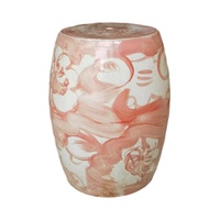 Siège de jardin en porcelaine rouge sous-glaçurée chinoise, motif animal et floral peint à la main, tabouret décoratif en céramique pour la décoration intérieure