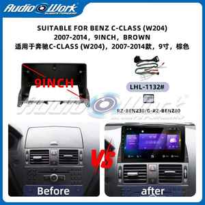 Marco de Radio con Pantalla Táctil Marrón de 9 Pulgadas para Automóvil, Marco de Audio con GPS para Mercedes Clase C W204 2007 <span class=keywords><strong>2008</strong></span> 2009 2010 2011 2012 2013 2014 - Product Image 2
